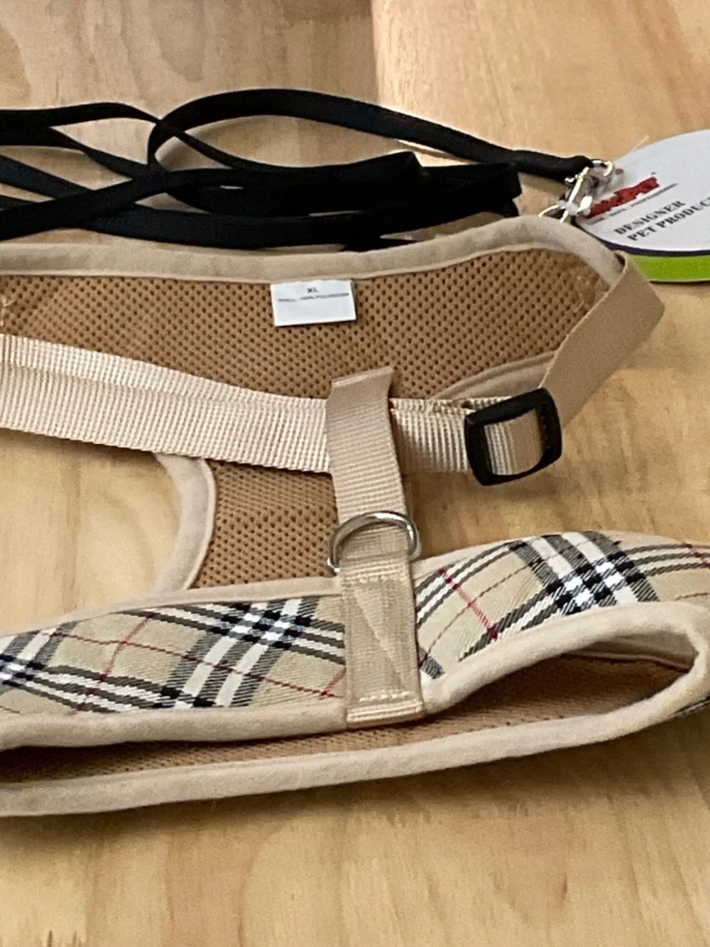 BingPet Plaid Dog or Cat Harness & Leash Set Size XL